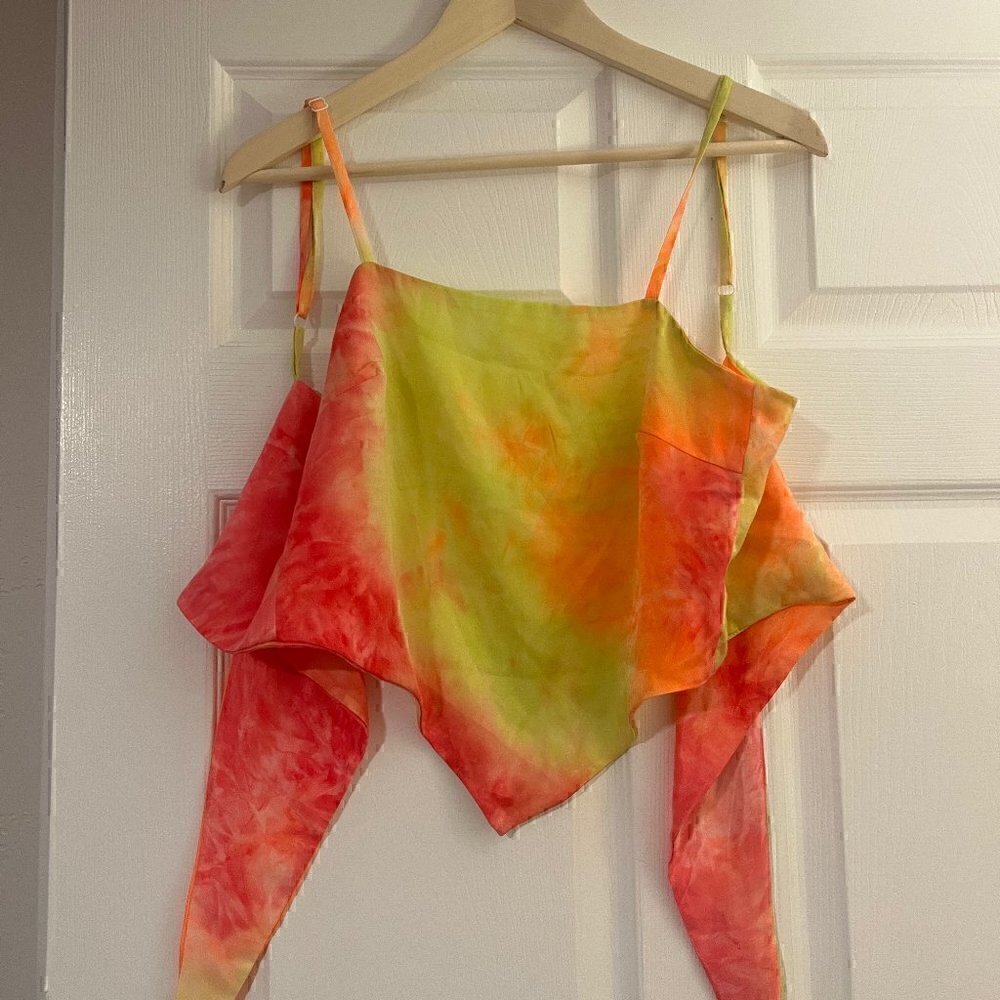 Tie dye tie tank top